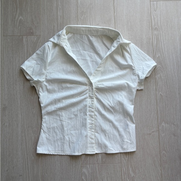 White Button-Up Blouse - Picture 2 of 3